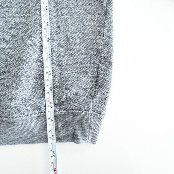 Wilfred Free Crewneck Sweater Gray Black Faux Leather Raglan Sleeves Women's S - Picture 7 of 9